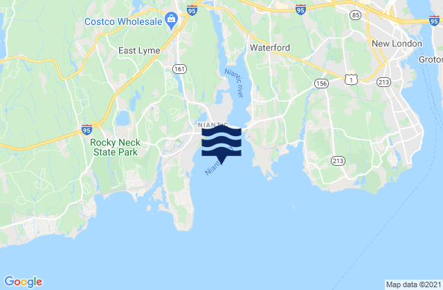 Mapa da tábua de marés em Niantic Bay, United States