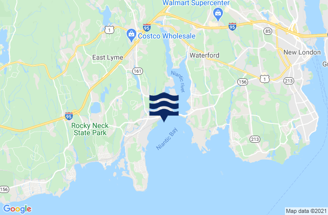 Mapa da tábua de marés em Niantic, United States
