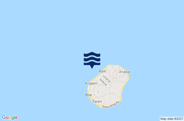 Mapa da tábua de marés em Nibok District, Nauru