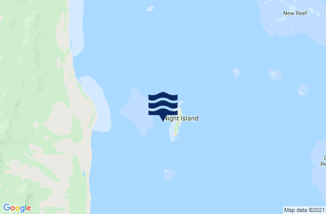 Mapa da tábua de marés em Night Island, Australia