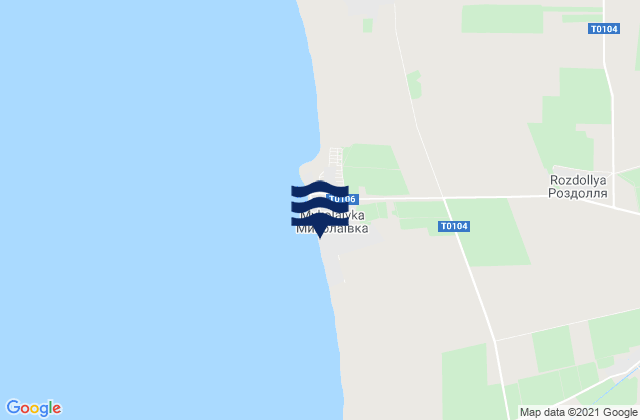 Mapa da tábua de marés em Nikolayevka, Ukraine