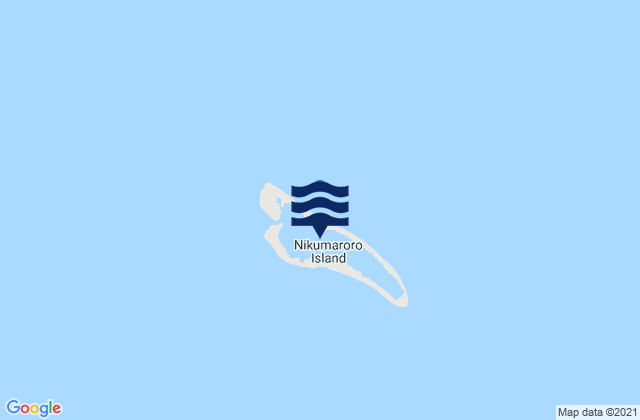 Mapa da tábua de marés em Nikumaroro, Kiribati