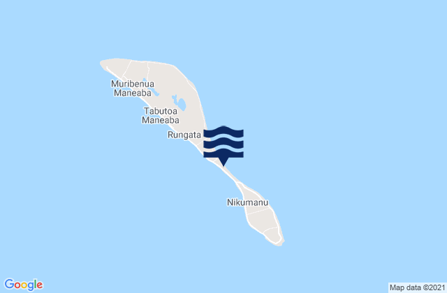 Mapa da tábua de marés em Nikunau, Kiribati