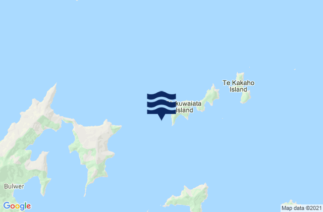 Mapa da tábua de marés em Ninepin Rock, New Zealand