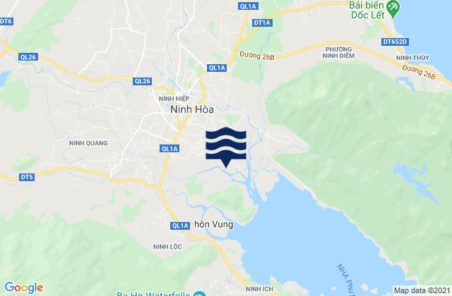 Mapa da tábua de marés em Ninh Hòa, Vietnam