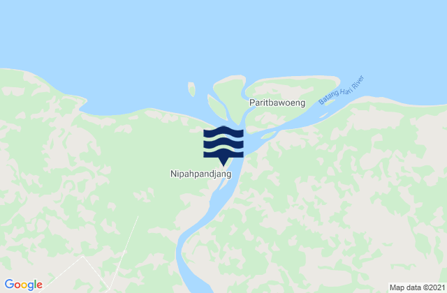 Mapa da tábua de marés em Nipah Panjang, Indonesia