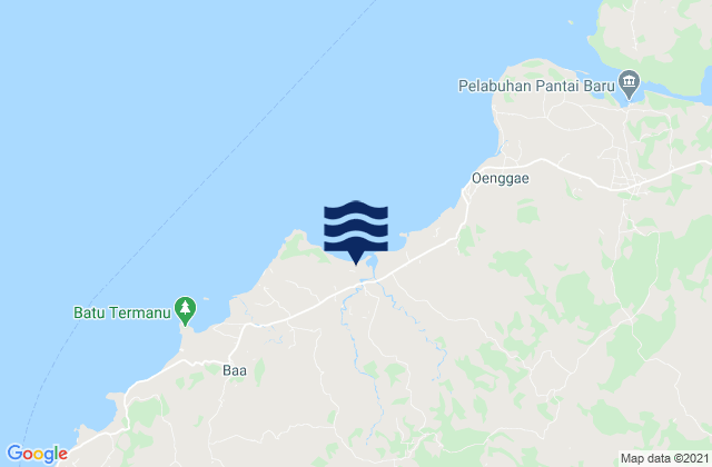 Mapa da tábua de marés em Nitanggoeng, Indonesia