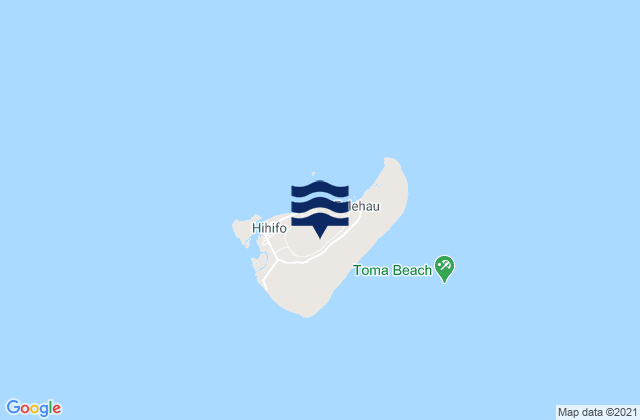 Mapa da tábua de marés em Niuatoputapu, Tonga