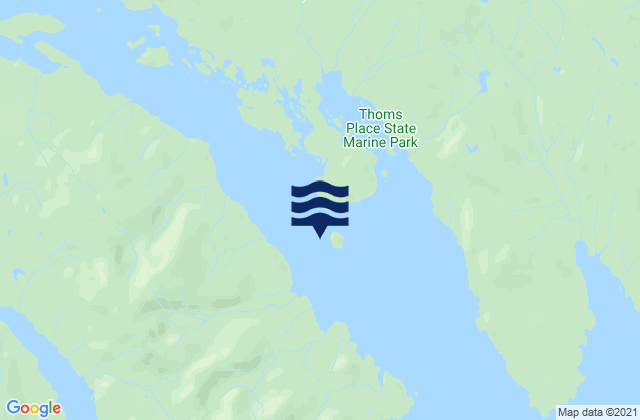Mapa da tábua de marés em No Name Island near Thoms Place, United States