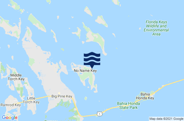 Mapa da tábua de marés em No Name Key East Side Bahia Honda Channel, United States