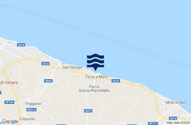 Mapa da tábua de marés em Noicattaro, Italy