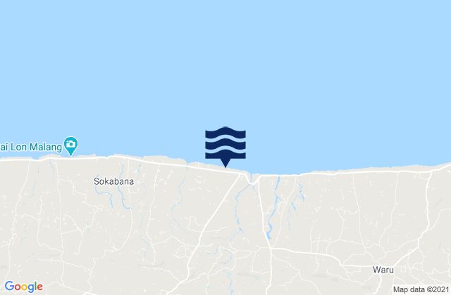 Mapa da tábua de marés em Nongkesan, Indonesia