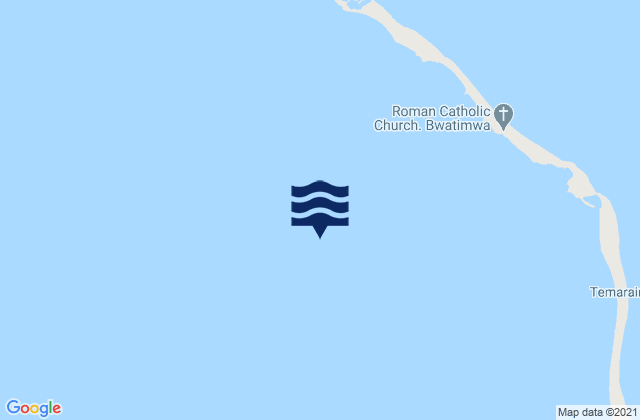 Mapa da tábua de marés em Nonouti, Kiribati