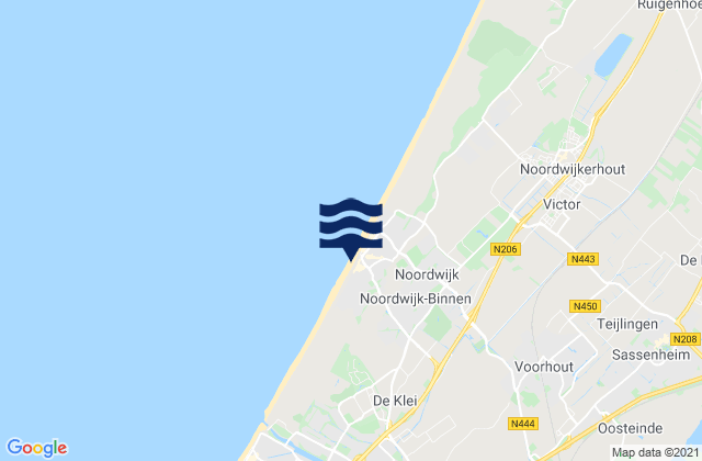Mapa da tábua de marés em Noordwijk aan Zee, Netherlands