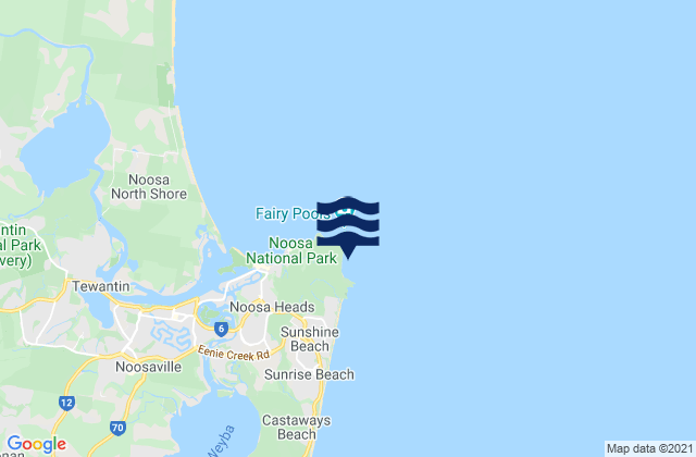 Mapa da tábua de marés em Noosa Head, Australia