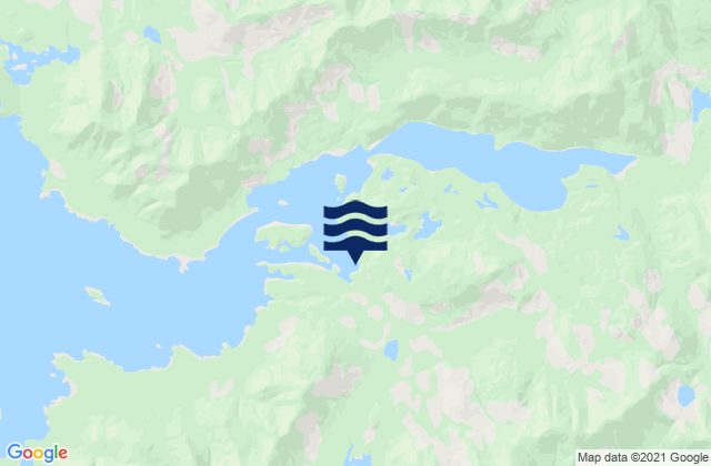 Mapa da tábua de marés em Nootka Island, Canada