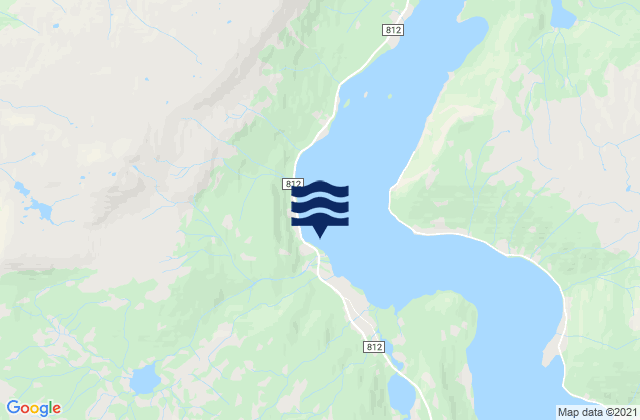 Mapa da tábua de marés em Nordland Fylke, Norway
