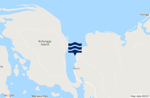 Mapa da tábua de marés em Noro, Solomon Islands