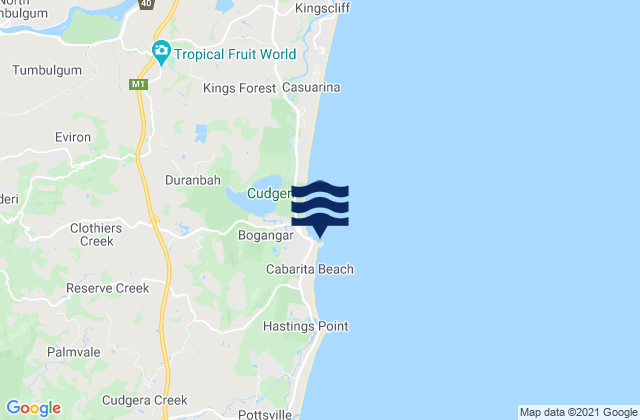 Mapa da tábua de marés em Norries Head, Australia
