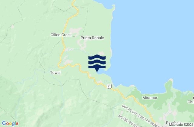 Mapa da tábua de marés em Norteño, Panama