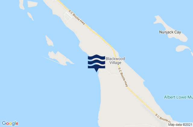 Mapa da tábua de marés em North Abaco District, Bahamas