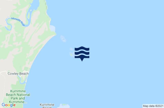 Mapa da tábua de marés em North Barnard Island, Australia