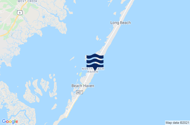 Mapa da tábua de marés em North Beach Haven, United States