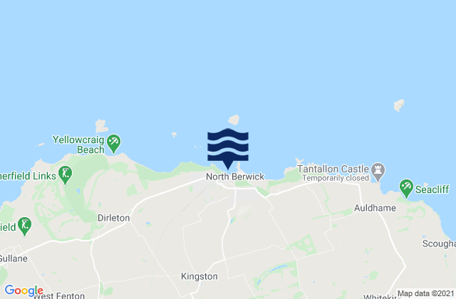 Mapa da tábua de marés em North Berwick, United Kingdom