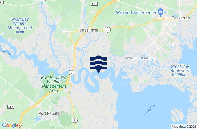 Mapa da tábua de marés em North Branch, United States