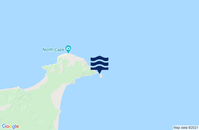 Mapa da tábua de marés em North Cape (Otou), New Zealand