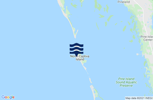 Mapa da tábua de marés em North Captiva Island, United States