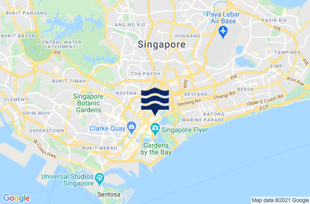 Mapa da tábua de marés em North East Community Development Region, Singapore