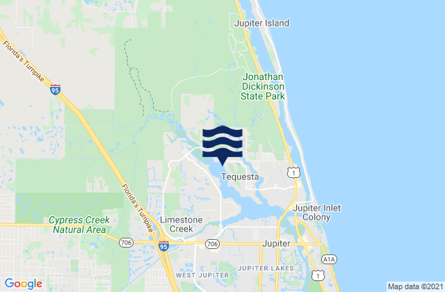 Mapa da tábua de marés em North Fork 2 Miles Above Entrance, United States
