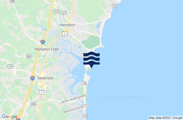 Mapa da tábua de marés em North Hampton Beach State Park, United States
