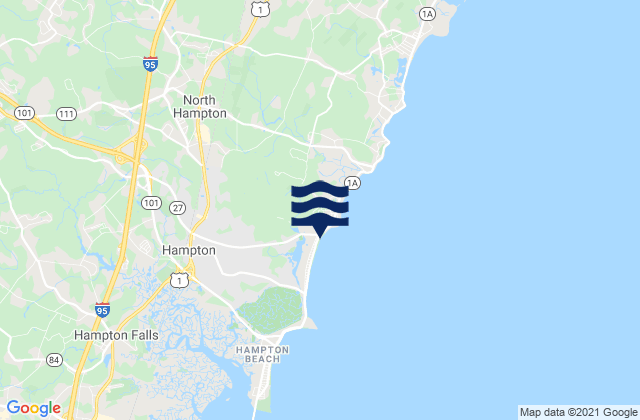 Mapa da tábua de marés em North Hampton, United States