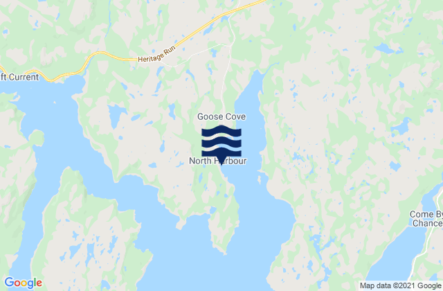 Mapa da tábua de marés em North Harbour, Canada