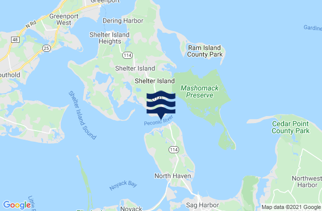 Mapa da tábua de marés em North Haven Peninsula north of, United States