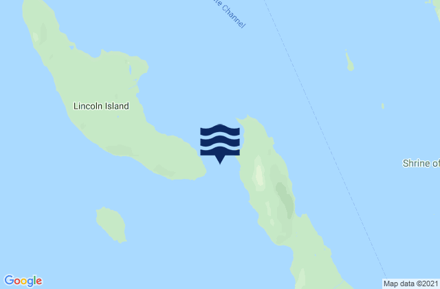 Mapa da tábua de marés em North Pass Lincoln Island, United States