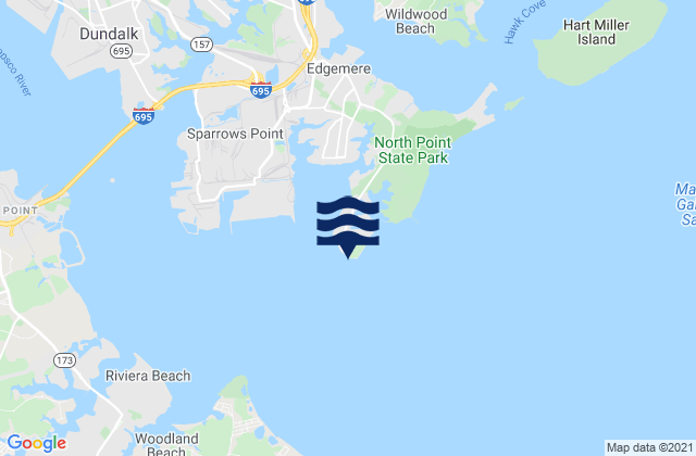 Mapa da tábua de marés em North Point, United States