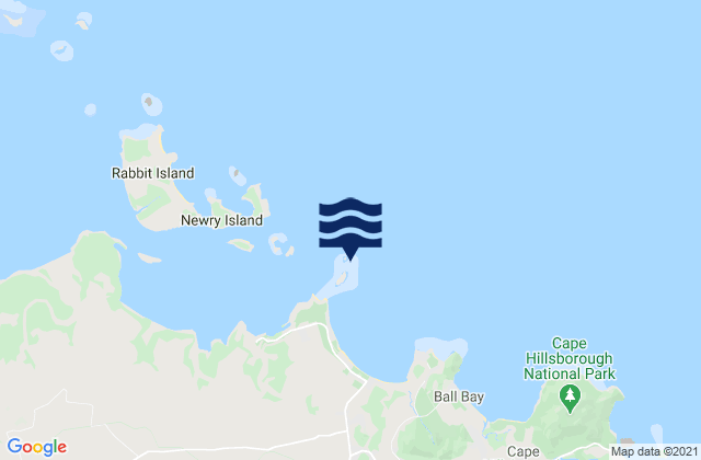 Mapa da tábua de marés em North Red Cliff Island, Australia