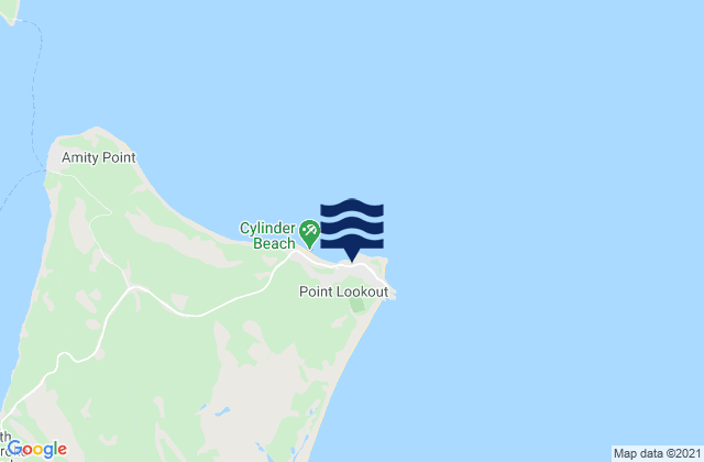 Mapa da tábua de marés em North Stradbroke-Cylinders, Australia