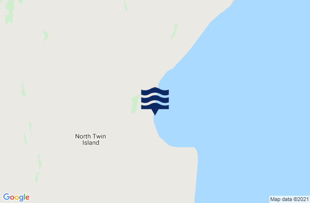 Mapa da tábua de marés em North Twin Island, Canada