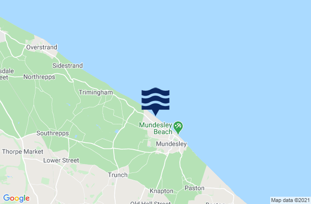 Mapa da tábua de marés em North Walsham, United Kingdom