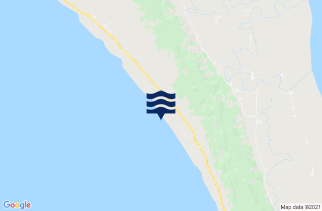 Mapa da tábua de marés em Northern Burma, Myanmar