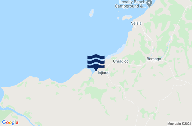 Mapa da tábua de marés em Northern Peninsula Area, Australia