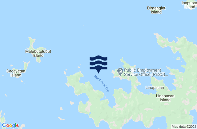Mapa da tábua de marés em Northwest Bay, Philippines