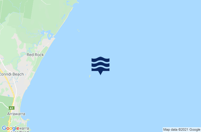Mapa da tábua de marés em Northwest Solitary Island, Australia