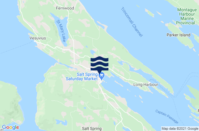 Mapa da tábua de marés em Norton Island, Canada