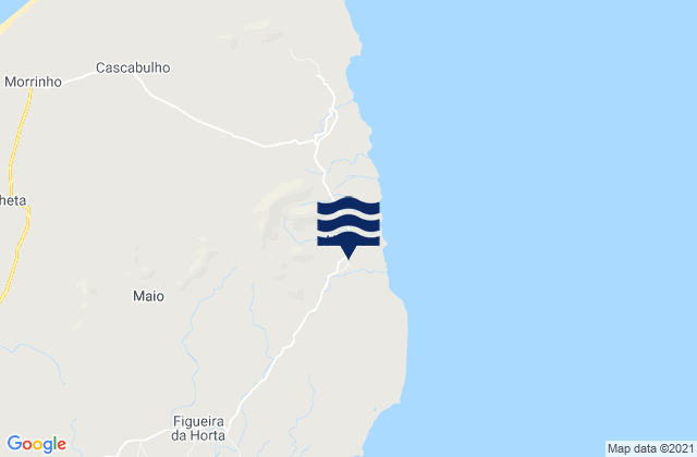 Mapa da tábua de marés em Nossa Senhora da Luz, Cabo Verde