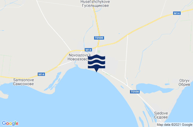 Mapa da tábua de marés em Novoazovs'k, Ukraine